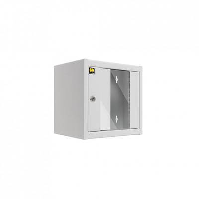 Netrack wall-mounted cabinet, 10'', 4.5U/300 mm, grey, glass door