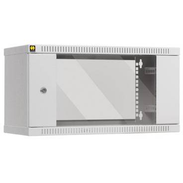 Netrack wall-mounted cabinet 19'', 4,5U/240 mm, glass door, grey