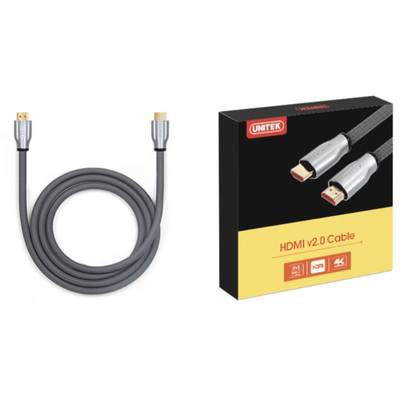 Unitek Cablu LUX HDMI v.2.0 M/M 1,0m, aur, împletitură de cablu, Y-C136RGY