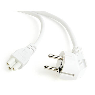 Cablu Gembird notebook power cord C5 (3-pin) VDE 6ft, white