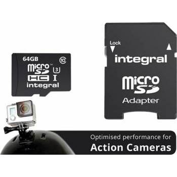 Card de Memorie Integral micro SDHC/SDXC pentru Card Action Camera (testat cu GoPro), 64GB