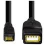 Adaptor HAMA 1x USB 2.0 Female -  1x microUSB 2.0 Male, 0.15m, negru
