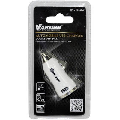 Vakoss TP-2465UW, 2x USB, 2,1A, White