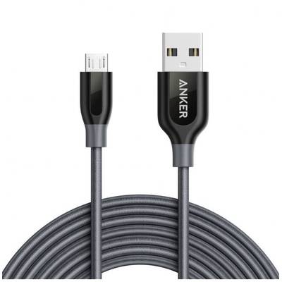 Anker PowerLine+ Premium USB Male la microUSB Male, 1.8 m, Grey