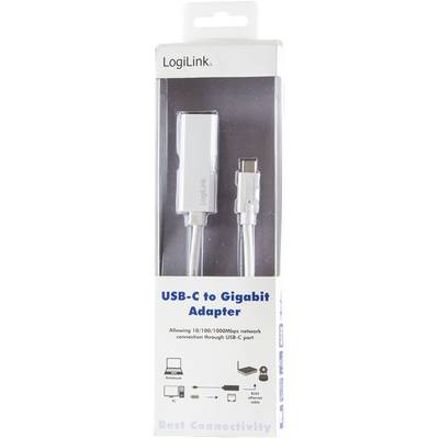 Adaptor Logilink 1x USB 3.1 tip C Male - 1x RJ-45 Female White