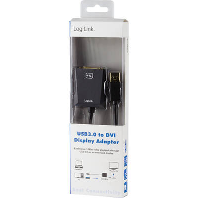 Adaptor Logilink 1x USB 3.0 Male - 1x DVI Female