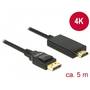 Delock Cablu Displayport 1.2 tată - High Speed HDMI-A tată pasiv 4K, 1m; negru