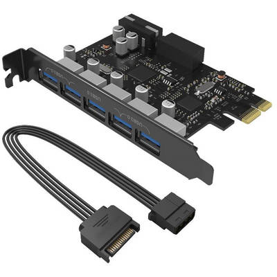 Adaptor Orico PVU3-5O2I 5 Port USB 3.0 PCI-Express Card