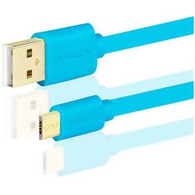 AXAGON USB Male la microUSB Male, 0.2 m, Blue