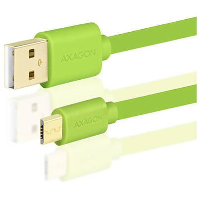 AXAGON USB Male la microUSB Male, 0.2 m, Green