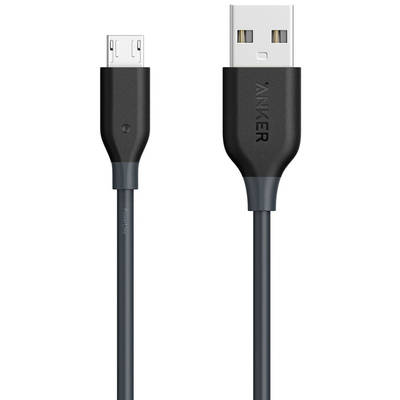 Anker PowerLine, USB Male la microUSB Male, 0.9 m, Grey