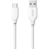 Anker PowerLine Premium, USB Male la USB-C, 0.9 m, White