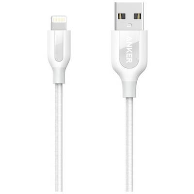 Anker PowerLine+ Premium, USB Male la Lightning Male, 0,91 m, White