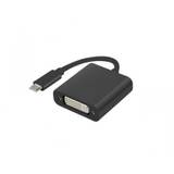 Adaptor Lanberg adapter USB TYPE-C(M)-DVI(F)(24+5) Dual Link 15cm Black