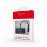 Card Reader Gembird compact USB Type-C SDXC combo, OTG, black
