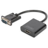 Adaptor Assmann Audio-Video Converter VGA to HDMI, 1080p FHD, audio 3.5mm MiniJack