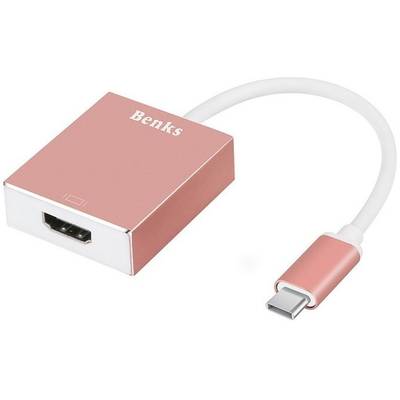 Adaptor Adaptor USB-C HDMI Benks ROSE GOLD