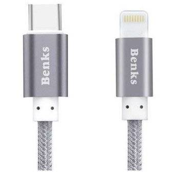 Cablu Benks USB-C Lightning 1 metru gri