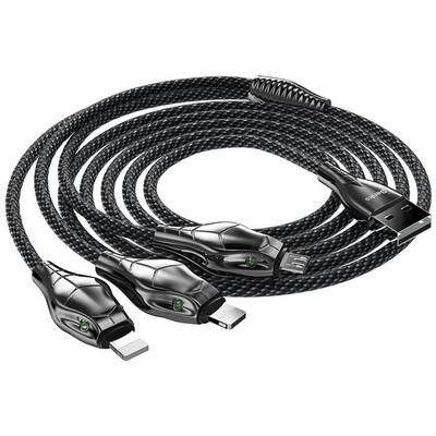 Cablu Benks D27 Snake Mamba 3in1 microUSB + 2x Lightning 1.5m