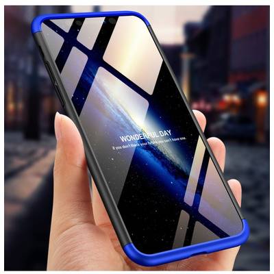 Husa iPhone Xs Max GKK 360 + folie protectie display Negru/Albastru