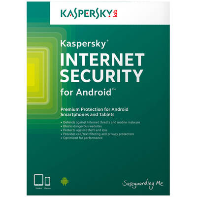 Software Securitate Kaspersky Internet Security for Android, 1 Dispozitiv, 1 An, Licenta noua, Electronica