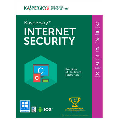 Software Securitate Kaspersky Internet Security, 3 Dispozitive, 1 An, Licenta noua, Electronica
