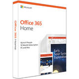 Office 365 Home 2019, Subscriptie 1 an, 6 Utilizatori, Engleza, Medialess Retail