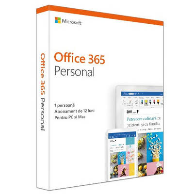 Microsoft Office 365 Personal 2019 Engleza 32-bit/x64, 1 An, 1 Utilizator, Medialess Retail