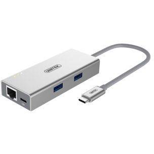 Hub USB Unitek Hub Power Delivery 1x USB Typ-C , 2x USB3.0, 1x GiGA LAN , Y-9106