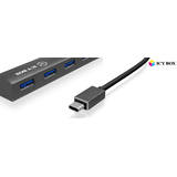 IcyBox 4x Port USB Type-C™ Hub, LED for Power, Premium aluminium case