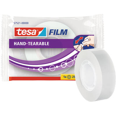 Banda adeziva Tesa Hand-Tearable, 25 m x 19 mm
