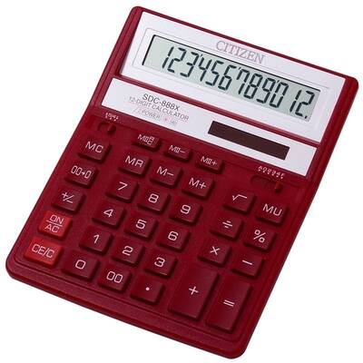 Calculator Citizen SDC888X, rosu