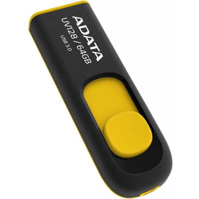 Memorie USB ADATA DashDrive UV128 64GB negru/galben