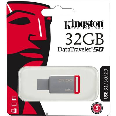Memorie USB Kingston DataTraveler 50 32GB USB 3.0 (Metal/Red)