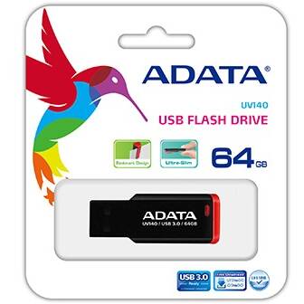 Memorie USB ADATA Small Clip UV140 64GB USB 3.0 Negru/Rosu