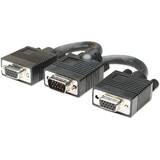 Cablu MANHATTAN SVGA Y Cable,HD15 Male / 2 HD15 Female,15 cm (6 in.),Black