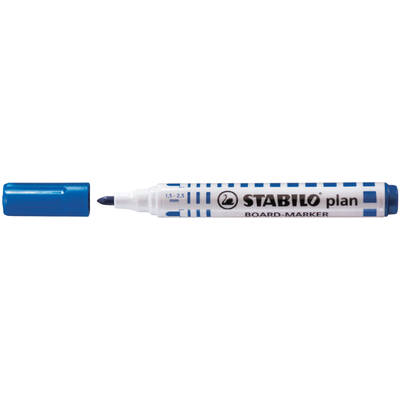 Marker pentru tabla Stabilo Plan 64, varf rotund, 2.5-3.5mm, albastru