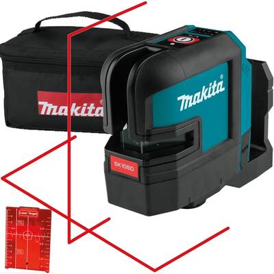 Makita SK105DZ - Nivela laser cu linii, 25 m, +/-0.3 mm/m, 2 linii laser, fascicul rosu, geanta textila