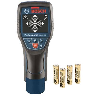 BOSCH D-tect 120 - Detector de metale cu 4 baterii alcaline, 120 mm, +/-10 mm/m