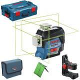 Bosch - GLL 3-80 CG + BM 1 - Nivela laser cu linii, 30 m, +/-0.2 mm/m, 3 linii laser, fascicul verde, proiectie 360 grade, suport perete, valiza speciala