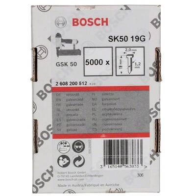 BOSCH SK50 19G - Cuie masini pneumatice, cap inecat, -, 19 mm, GSK 50, 5000 buc