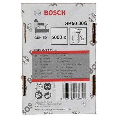 BOSCH SK50 30G - Cuie masini pneumatice, cap inecat, -, 30 mm, GSK 50, 5000 buc