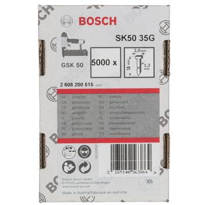 BOSCH SK50 35G - Cuie masini pneumatice, cap inecat, -, 35 mm, GSK 50, 5000 buc