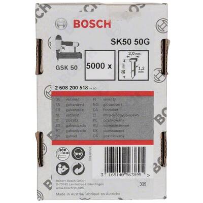 BOSCH SK50 50G - Cuie masini pneumatice, cap inecat, -, 50 mm, GSK 50, 5000 buc