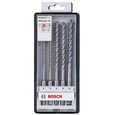 BOSCH Plus-7X - Set burghie, SDS-Plus, 6-10  mm, 5 buc, Se livreaza multiplu de 5, Pret/Bucata