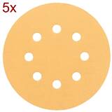 C470 - Foi abrazive rotunde, 125 mm, granulatie 100, 8 gauri, 5 bucati