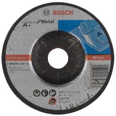 BOSCH Standard for Metal - Disc polizare metal, 125x22.2x6  mm, Se livreaza multiplu de 10, Pret/Bucata