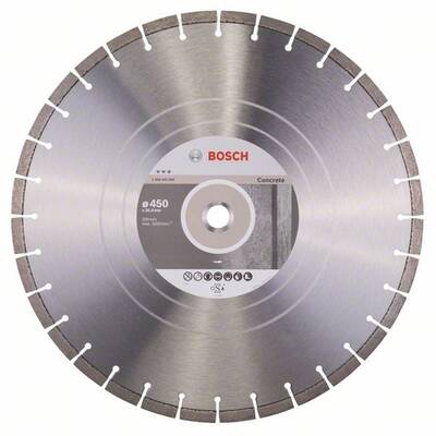 BOSCH Best for Concrete - Disc diamantat de taiere segmentat, 450x25.4x3.6 mm, taiere uscata