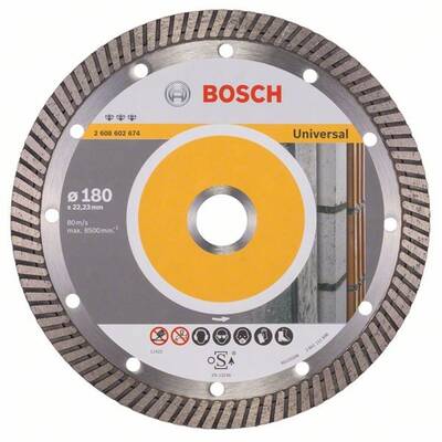 BOSCH Best for Universal Turbo - Disc diamantat de taiere continuu, 180x22.2x2.5 mm, taiere uscata