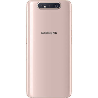 Smartphone Samsung Galaxy A80 (2019), Infinity Display, Octa Core, 128GB, 8GB RAM, Dual SIM, 4G, camera tripla rotativa, Angel Gold